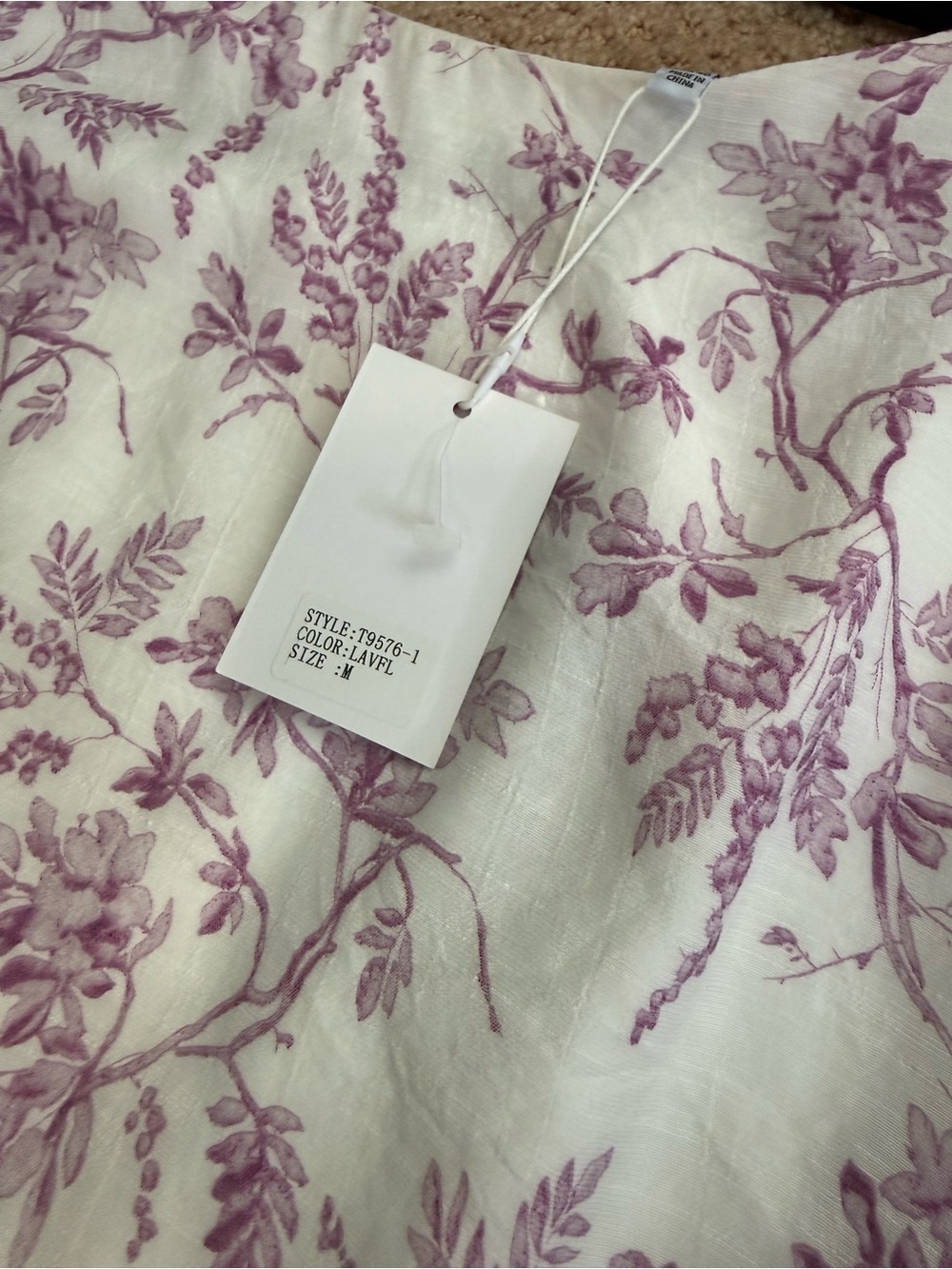 Lucy Paris Cream and Light Lilac Floral Maxi Two-Piece Dress - Picture 6 of 7